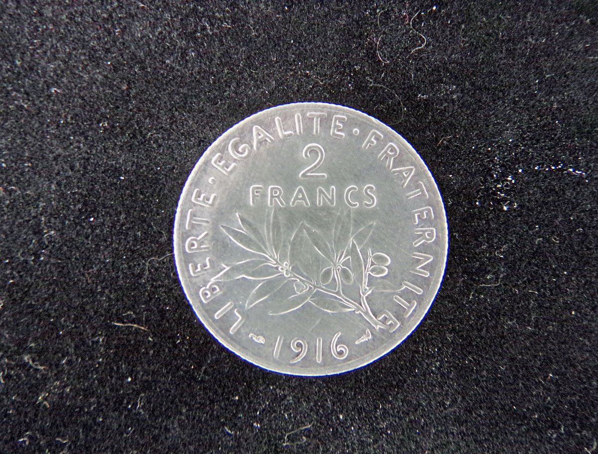 2 Francs semeuse 1916 FDC (verso)