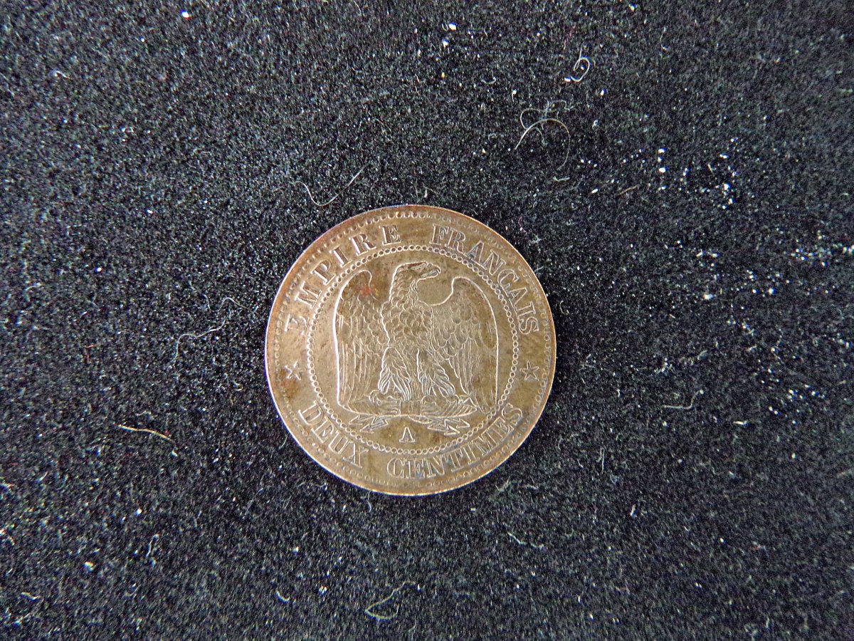 2 centimes Napoleon III 1853 FDC (verso)